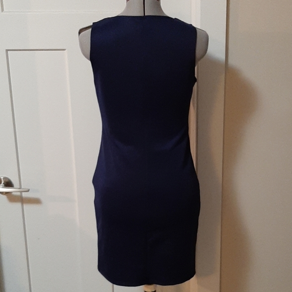 SIMONS TWIK Navy Blue Collar Midi Dress - Picture 4 of 5